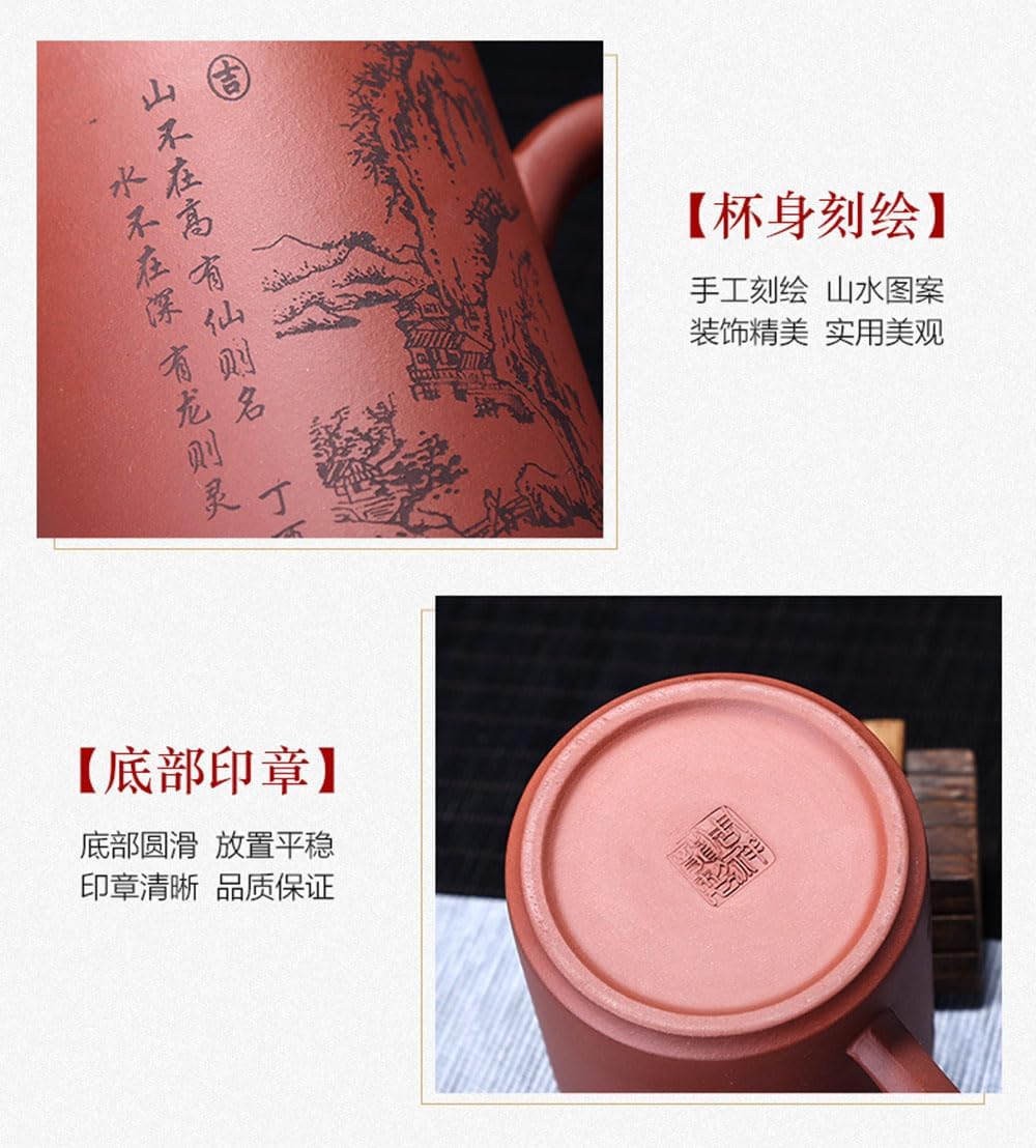 Liang baobao Yixing Purple Sand Clay Tea Cup 500ml Chinesische Zisha Teetassen Griff Lippe Tassen (R