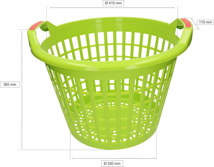 KOTARBAU® Gartenkorb 35L Hellgrün Kunststoff mit weichen Griffen für Gartenarbeiten Hellgrün 35L, He