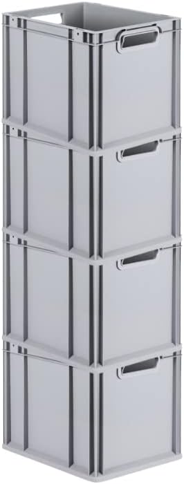 PROREGAL SuperSparSet 4x Eurobox NextGen Grip | HxBxT 32x30x40cm | 30 Liter | Griffe offen | Glatter
