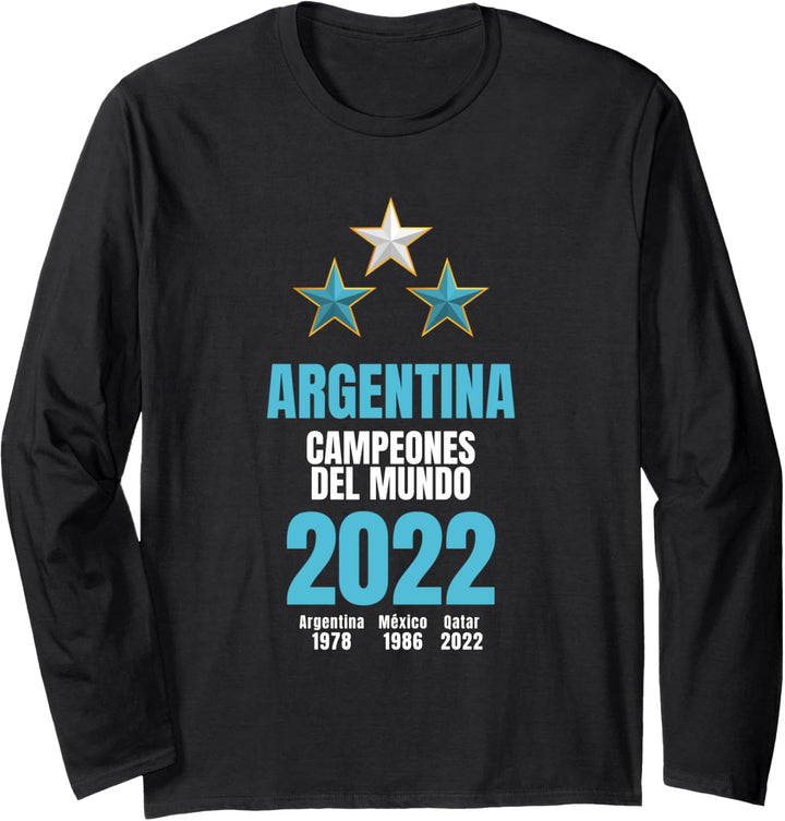 Argentinien Weltmeister 2022 - Produkte im Zusammenhang mit Fussballfans Langarmshirt