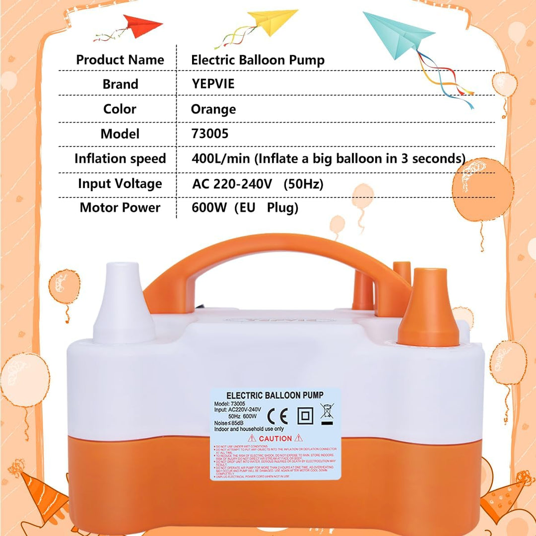 Luftballonpumpe Elektrische, 600W Elektrische Ballonpumpe Kit mit 14 Ballongirlande Kits, 2 Inflatio