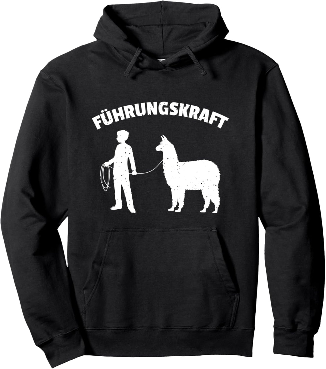 Lustiges Alpaka Führungskraft Lama Hof Spaziergang Zoo Tier Pullover Hoodie