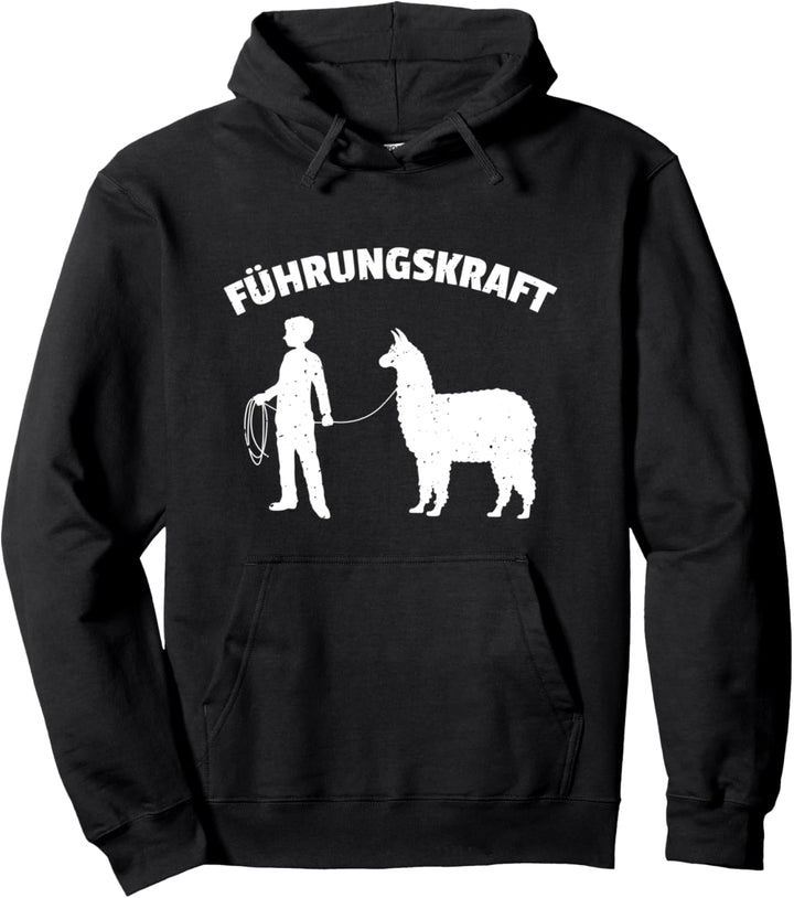Lustiges Alpaka Führungskraft Lama Hof Spaziergang Zoo Tier Pullover Hoodie