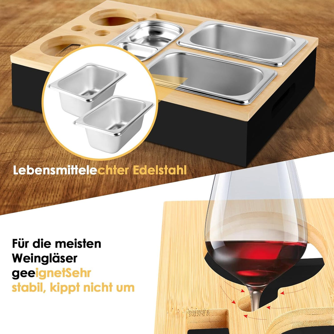 Herenear Couchbar, Snackbox Sofatablett, Couch Bar mit Geschenkbox, Snackspender mit Snackschale, Ge
