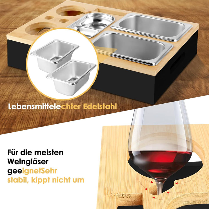 Herenear Couchbar, Snackbox Sofatablett, Couch Bar mit Geschenkbox, Snackspender mit Snackschale, Ge