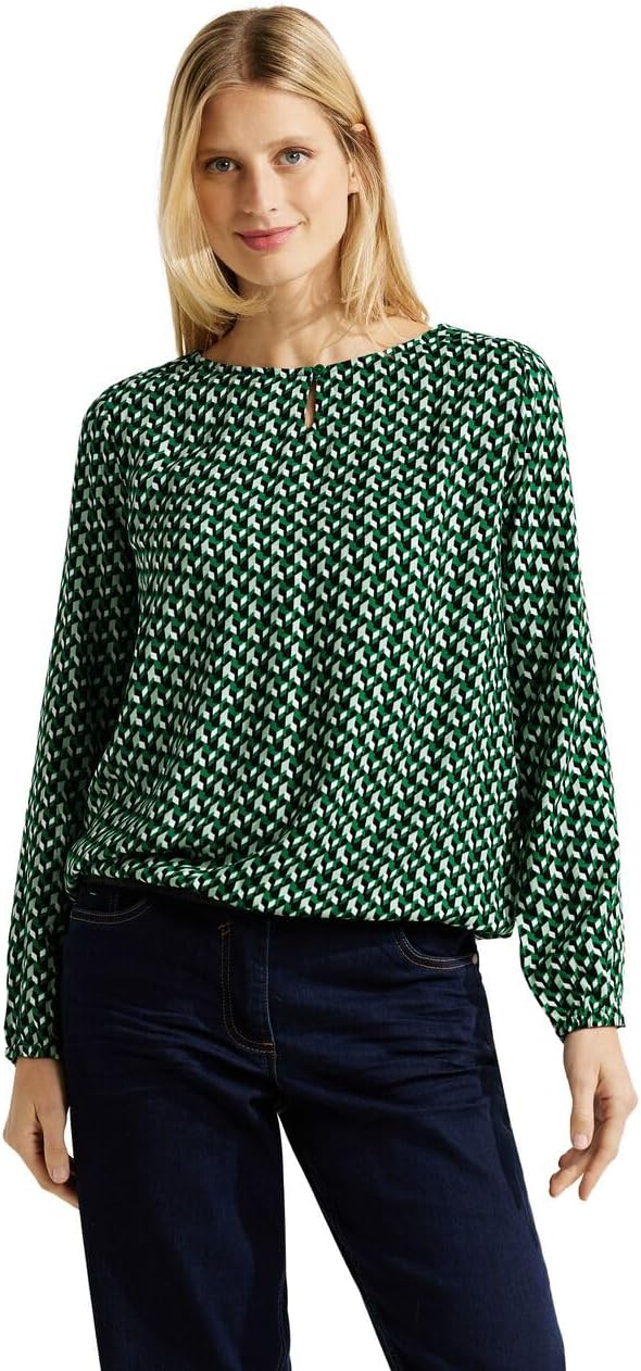 Cecil Damen Blusenshirt Bedruckt S Easy Green, S Easy Green