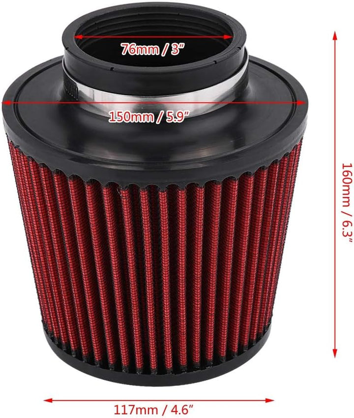 Universal Auto Luftfilter High Flow Einlass Lufteinlass Rundkegel Luftfilter Reiniger Clamp-On Motor