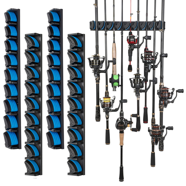 PLUSINNO 4 Stück vertikale Angelrutenhalter, Wandmontage, 4 Packungen Angelrutenhalter für bis zu 18