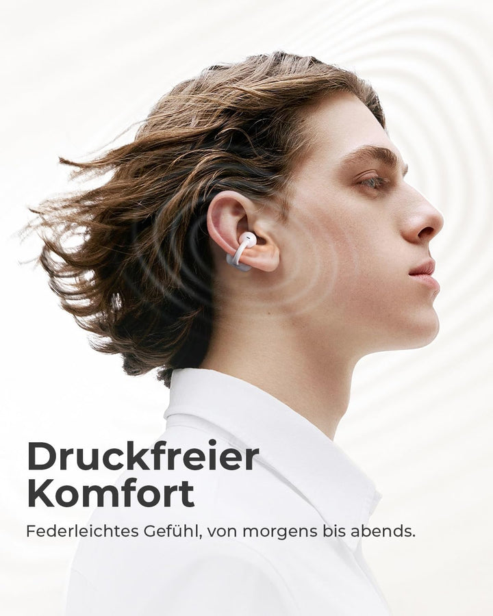 SANAG S6SUltra Open Ear Kopfhörer, Clip On Earbuds Kabellos Bluetooth 6.0, 42H Spielzeit, IP67 Wasse