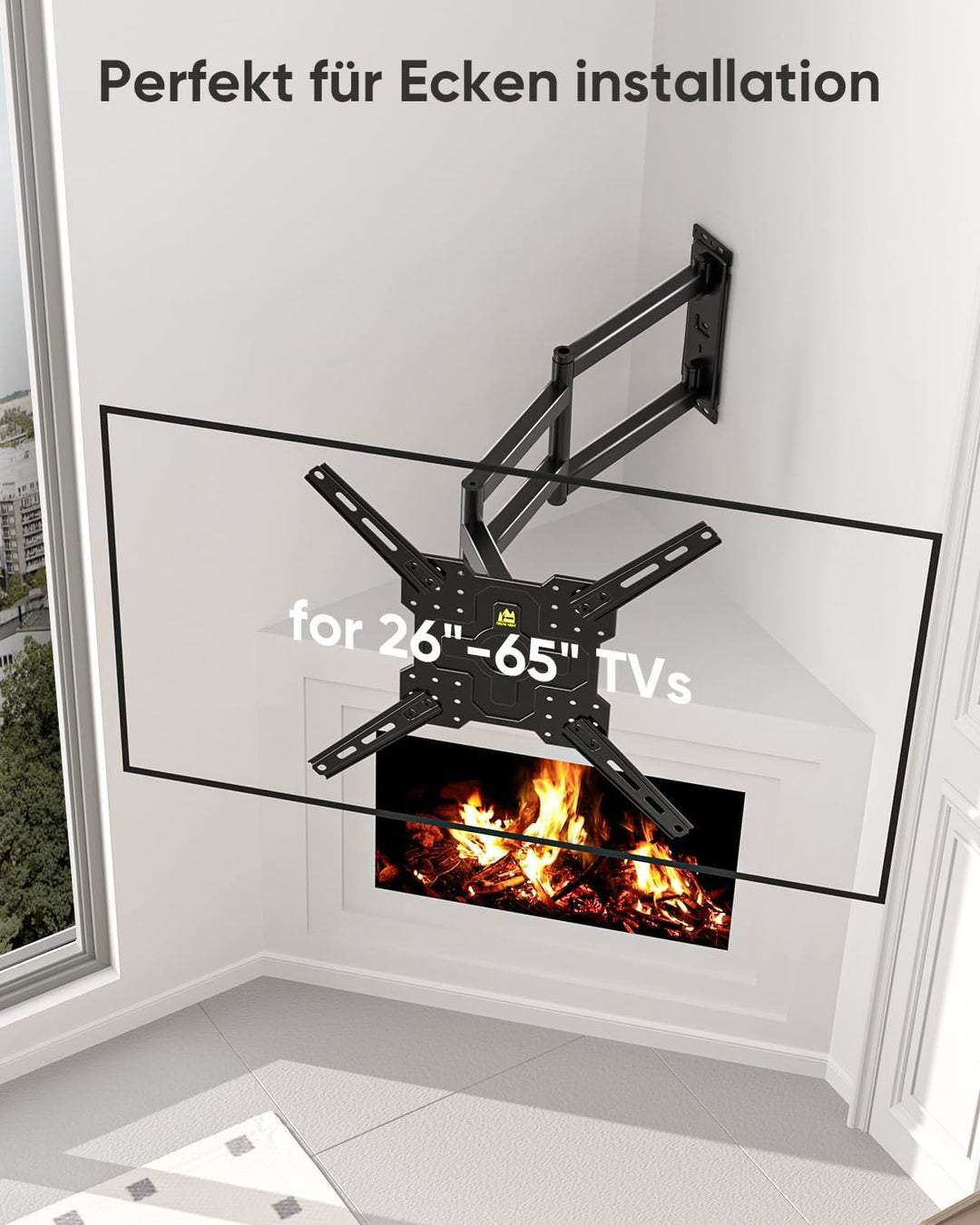 FORGING MOUNT TV Wandhalterung mit 1035mm Extra langem arm 26–65 Zoll TVs, Fernseher Halterung 180°d
