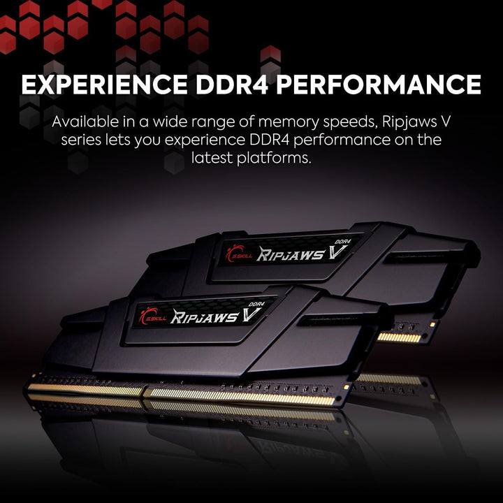 32GB G.Skill DDR4 PC4-28800 3600MHz Ripjaws V CL18 Dual Channel Kit (2x16GB) 1.35V