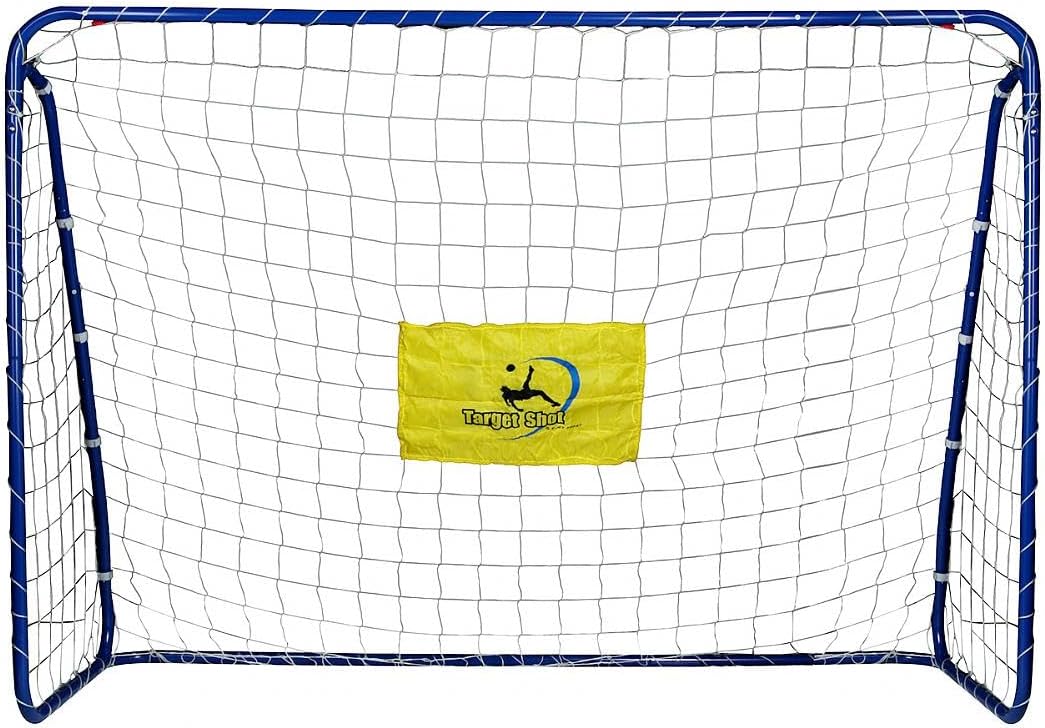 Zonex Fussballtor mit Torwand – EIN Stück Target mobiles Tor, 213 x 152 x 76 cm, Metall, aus 3,8 cm