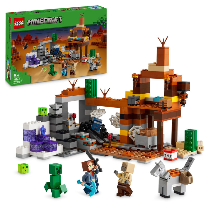 LEGO Minecraft Die Mine in den Badlands, Bergbau-Spielzeug zum Videospiel, Set für Jungen und Mädche