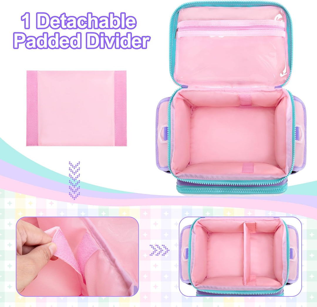 LoDrid Tasche Kompatibel mit Tonie Box 2/1, gepolsterte Tragetasche mit Abnehmbarer Trennwand und Sc
