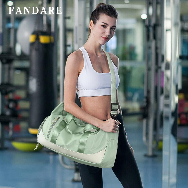 FANDARE Damen Reisetaschen Duffle Bag Nylon Sporttasche Faltbare Sporttasche Weekender Übernachtung