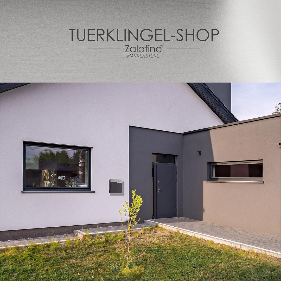 Zalafino Briefkasten anthrazit RAL 7016 mit Beschriftung - individualisierbarer Design-Briefkasten a