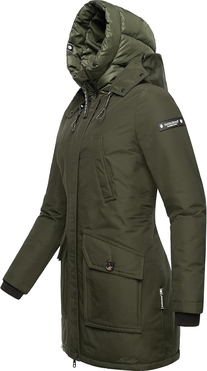 Navahoo Damen Warmer Winter Kurzmantel Blizzardstorm XS-3XL XS Olive, XS Olive