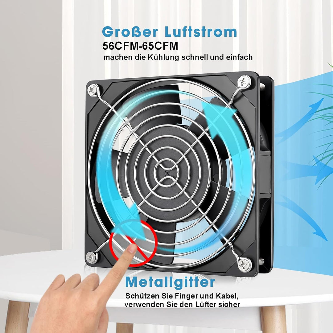 GDSTIME 120mm Lüfter 230V Lüfter 120 x 25mm 220V Lüfter Dual Kugellager AC 240V Bürstenlos Kühlung L