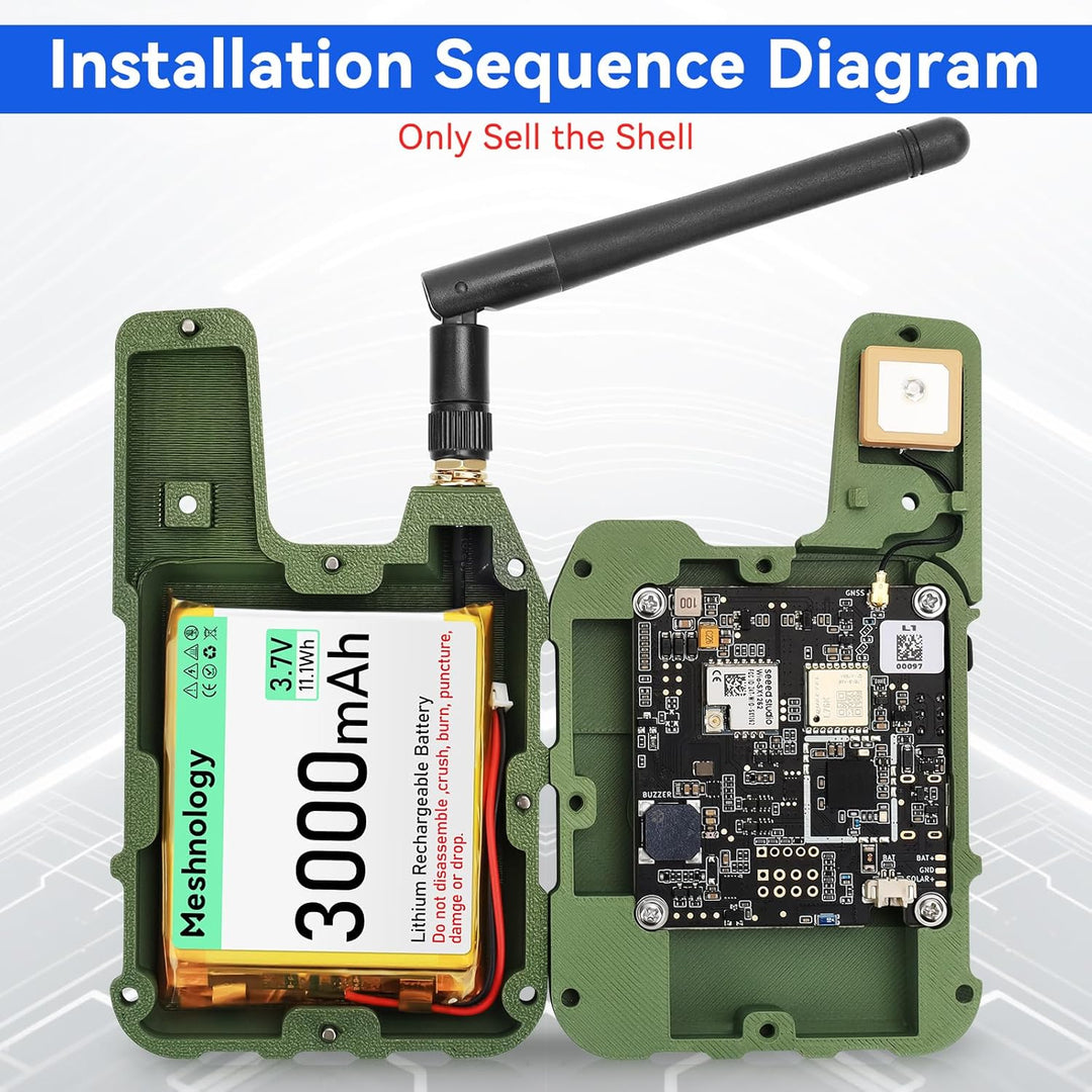 Gehäuse für Wio Tracker L1 Entwicklungsboard Geräteset – 3000 mAh Akku, GPS-Modul, Antenne, All-in-G