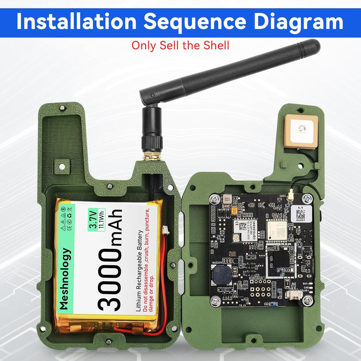 Gehäuse für Wio Tracker L1 Entwicklungsboard Geräteset – 3000 mAh Akku, GPS-Modul, Antenne, All-in-G