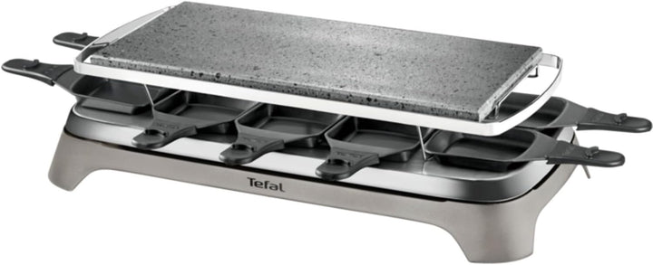 Tefal PR457B Pierrade Raclette | 1350 Watt | Grill-Platte aus Stein + 10 antihaftbeschichtete Pfännc