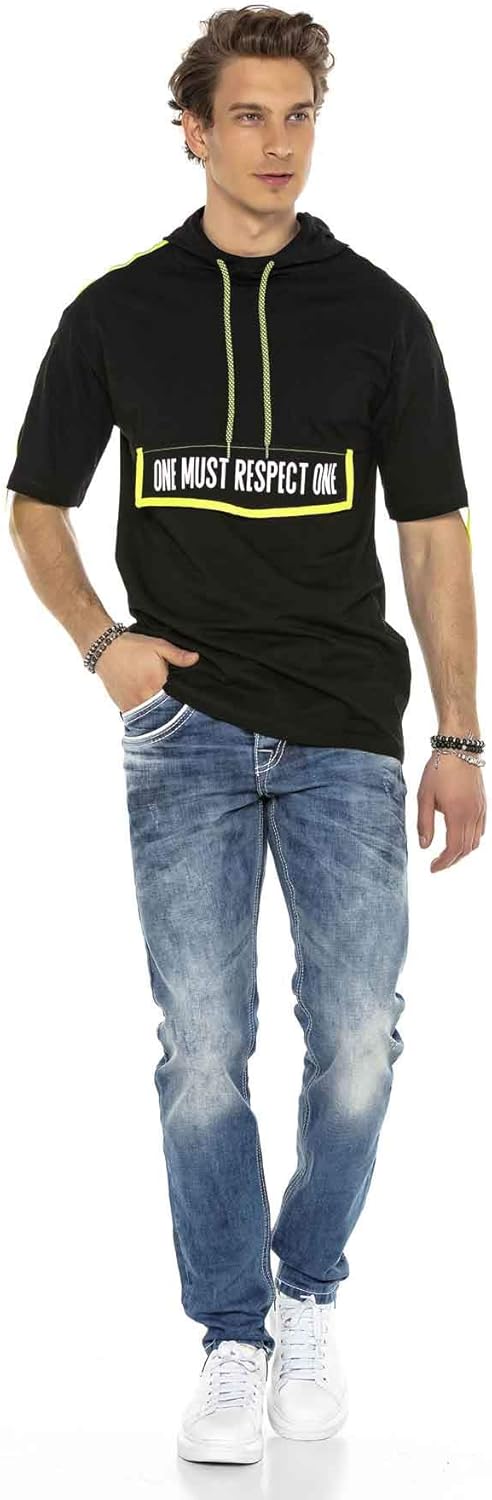 Cipo & Baxx Herren Jeanshose | Verschiedene Fits | Destroyed & Used Look mit Nieten, Kunstleder & Pr