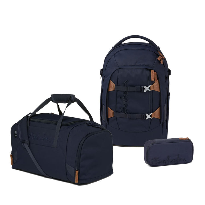 satch Pack Schulrucksack Set 3tlg. mit Sporttasche und Schlamperbox Nordic Blue Skandi Ed., Nordic B