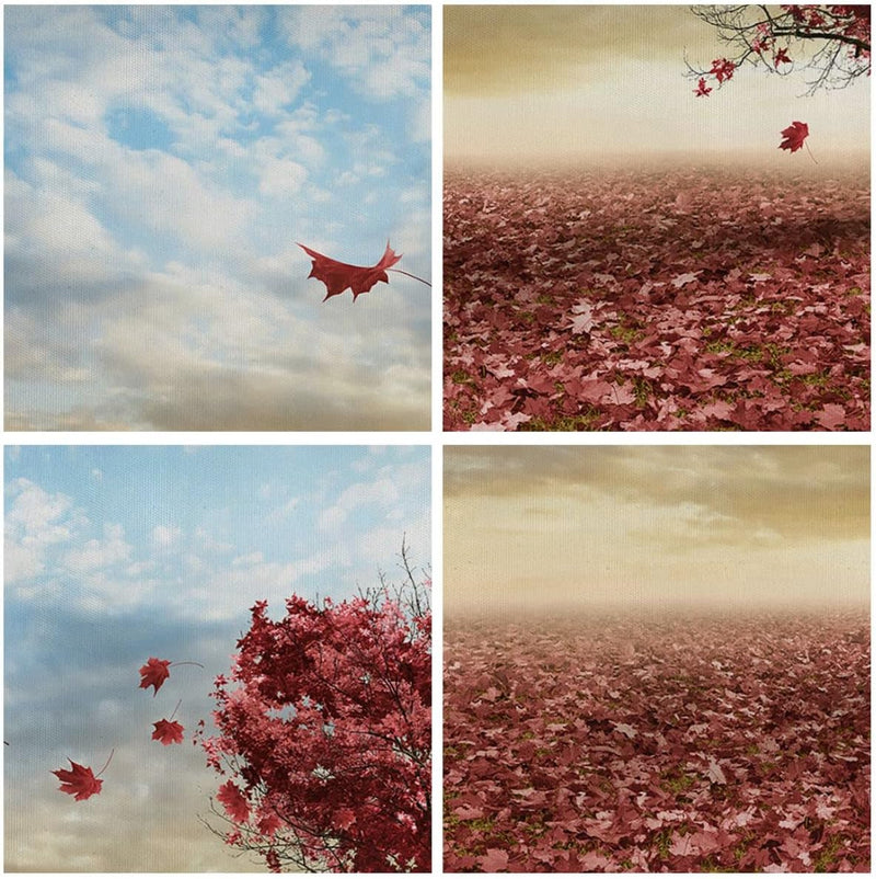 Bilder auf Leinwand 100x70cm Leinwandbild Abstraktion Herbst Baum Blatt Gross Wanddeko Bild Schlafzi