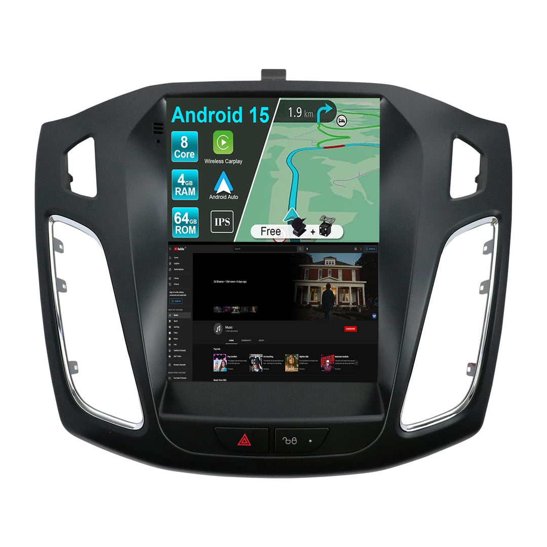 JOYX Autoradio Android 12 Passt für Ford Focus (2010-2013) - Eingebaut DSP/Carplay/Android Auto - 4G