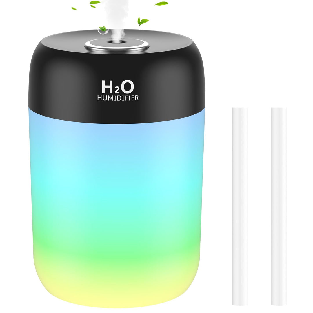 SZO Mini Raumbefeuchter Schlafzimmer mit Nachtlicht Air Humidifier Top-Befüllung 2 Sprühmodi Leise A