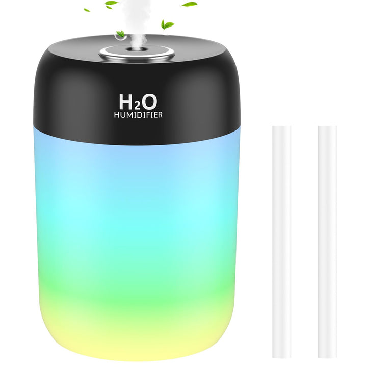 SZO Mini Raumbefeuchter Schlafzimmer mit Nachtlicht Air Humidifier Top-Befüllung 2 Sprühmodi Leise A