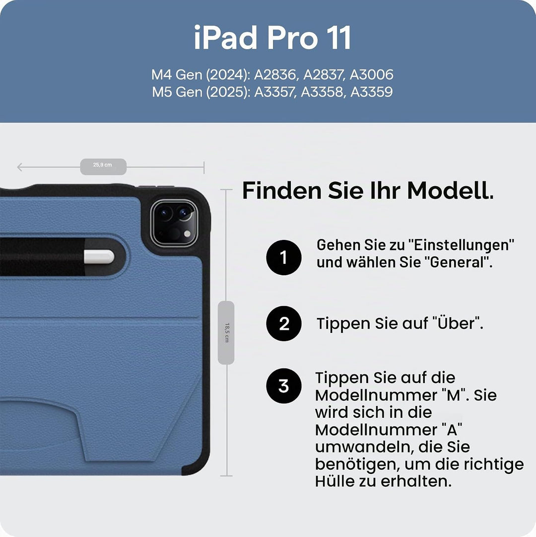 ZUGU CASE iPad Pro 11 Zoll Hülle (M4 / M5) 2024/2025 schlanke Schutzhülle 8 Winkel-Ständer magnetisc