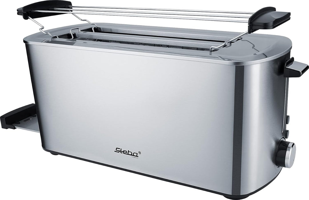 Steba Langschlitztoaster TO 21 Inox | Doppel-Langschlitztoaster | Anti-Fingerprint Edelstahlgeh?use