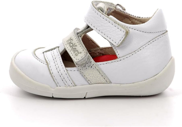 Kickers Unisex Kinder Wafel Sneaker 24 EU Blanc Metallise, 24 EU Blanc Metallise