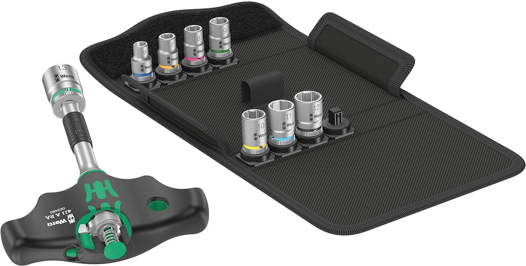 Wera 05023470001 Kraftform Kompakt 400 RA Set 2, Quergriff-Adapterschraubendreher mit Ratschenfunkti