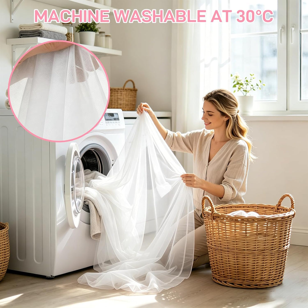 Generisch Hausbett Himmel Set, 2 Stück Betthimmel Hausbett für Hausbettdeko, Bett Vorhang für Mädche
