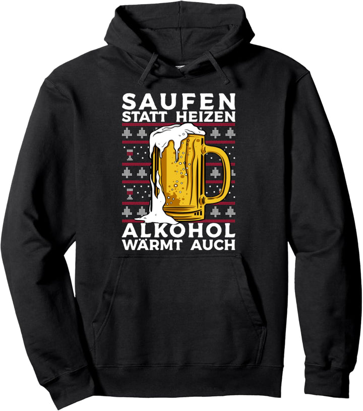 Bier Ugly Christmas Spruch Energiepreise Saufen Winter Bier Pullover Hoodie