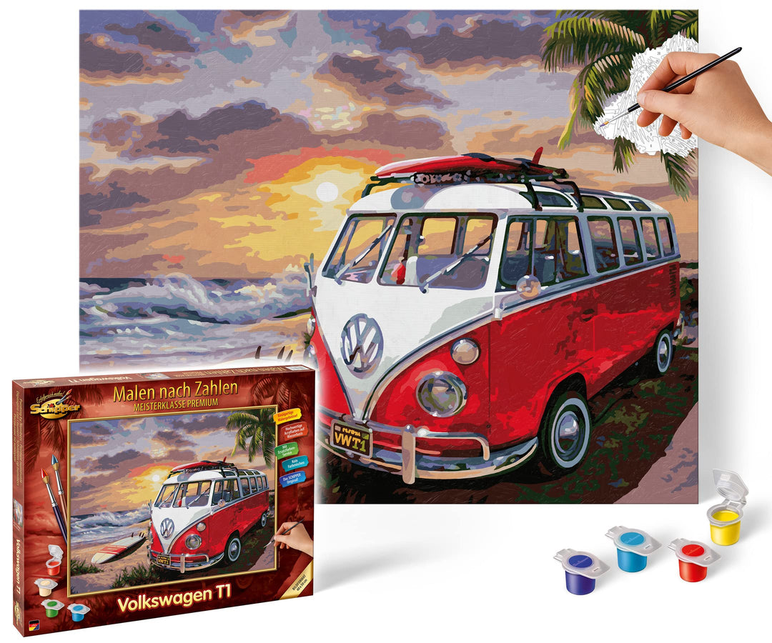 Schipper 609130861 Malen nach Zahlen – Volkswagen T1 - Bilder malen für Erwachsene, inklusive Pinsel