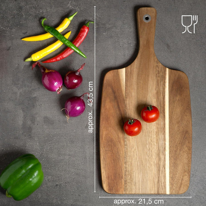 Moritz & Moritz Schneidebrett Holz 43x21cm - Holzschneidebrett aus massiver Akazie - Servierbretter