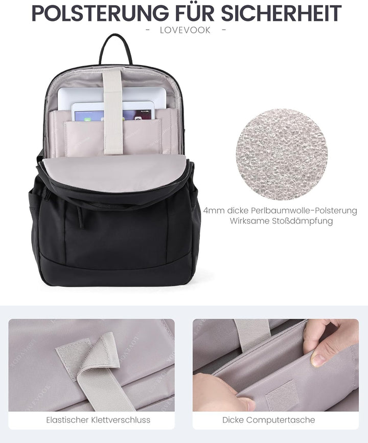 LOVEVOOK Rucksack Damen Herren, Gross 17,3 Zoll Laptop Rucksäcke, Wasserdicht Schulrucksack Teenager