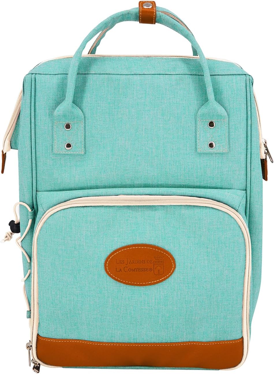 Les Jardins de la Comtesse Picknick-Rucksack für 2 Personen, isoliert, Türkis, 1,5 kg, 31 x 19 x 42