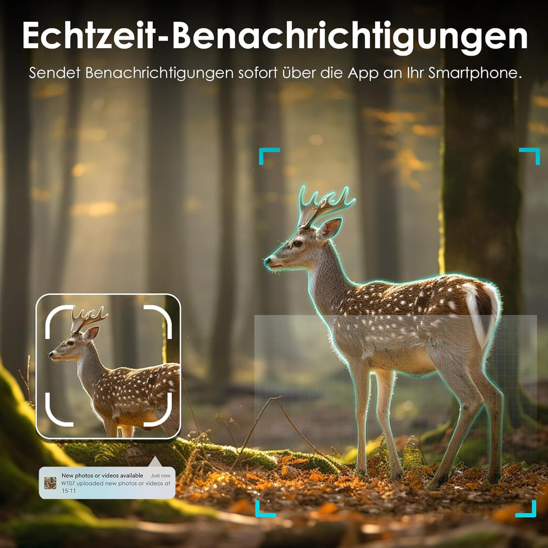 WOLFANG 4G LTE Cellular Wildlife Camera, Connect Nationwide 4G LTE, 2K 48MP Cellular Trail Camera wi