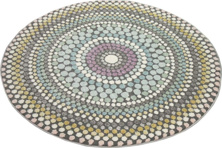 CARPETIA Teppich modern Wohnzimmer Teppich Regenbogen gepunktet bunt Pastell Grösse 200 x 290 cm, 20