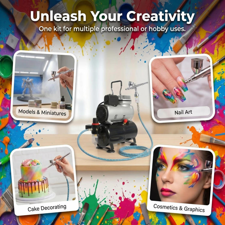 ABEST Airbrush Kompressor-Kit: Luftschlauch, Airbrush-Halter, Minifilter, Double-Action-Mechanismus