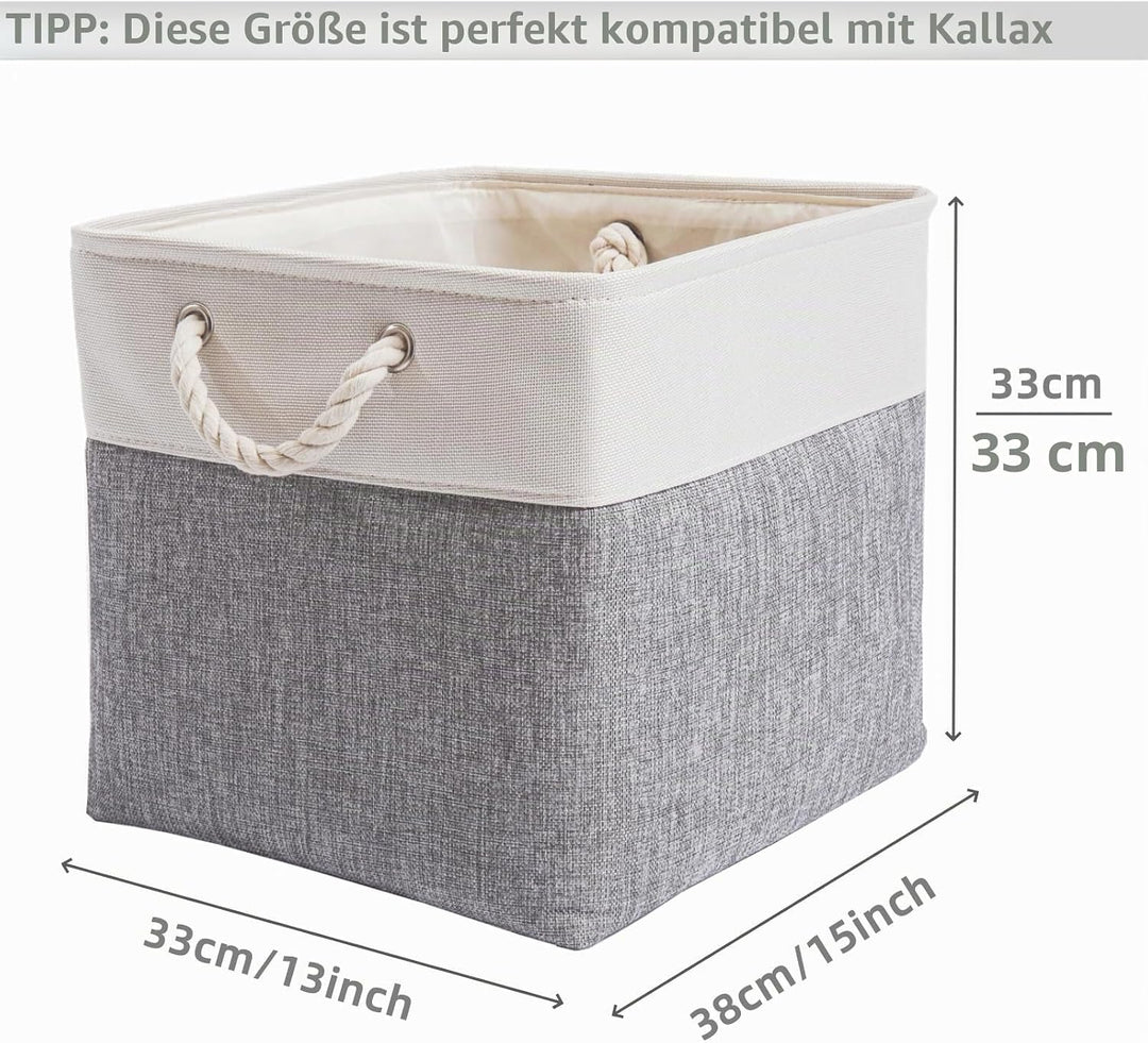 Mangata Aufbewahrungsbox Stoff,33 x 38 x 33 cm Grosser Aufbewahrungskorb, Korb Aufbewahrung für Schr