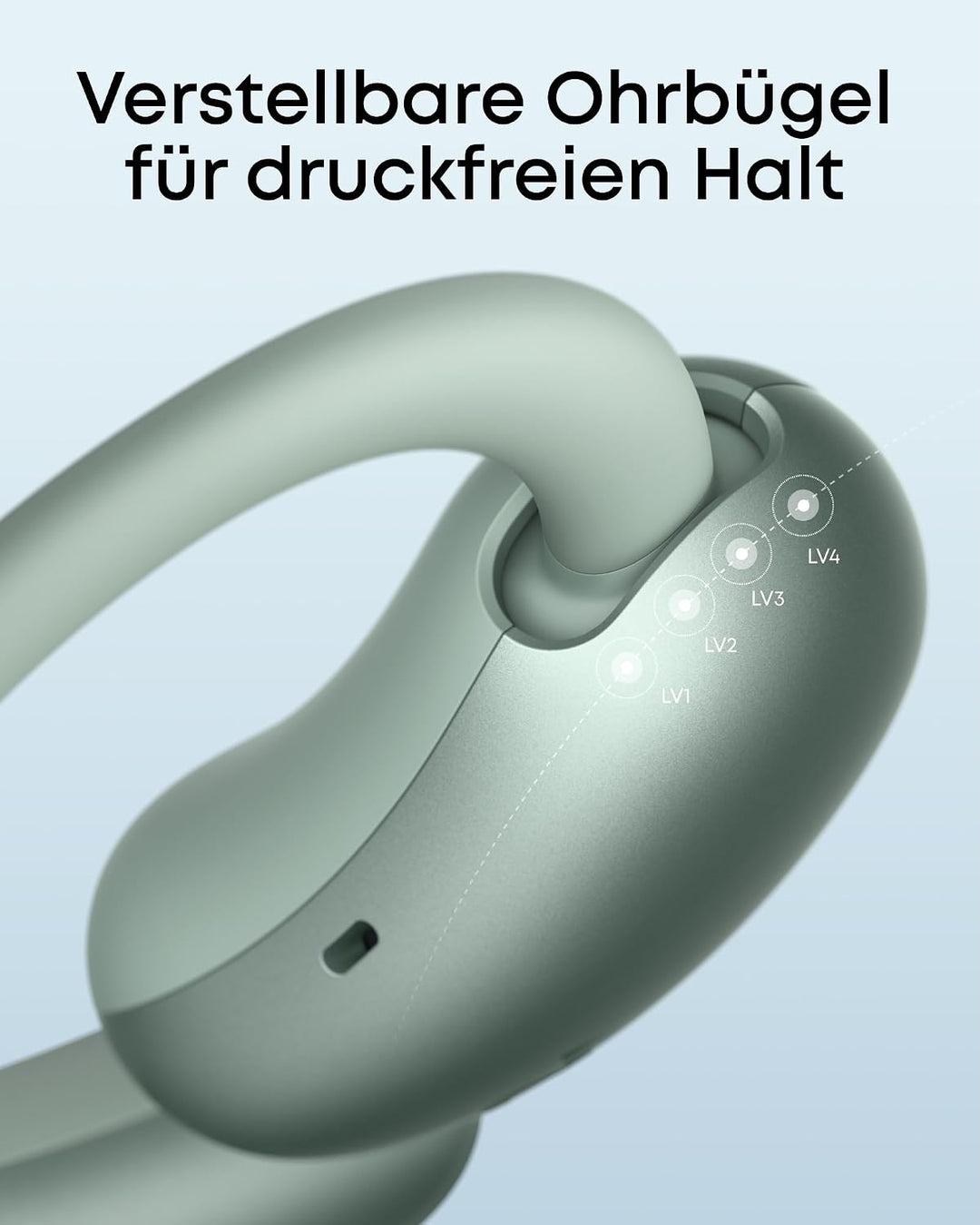 soundcore by Anker AeroFit 2, Open-Ear Kopfhörer, KI-Übersetzung, IP55 | druckfreier Sitz, doppelt s