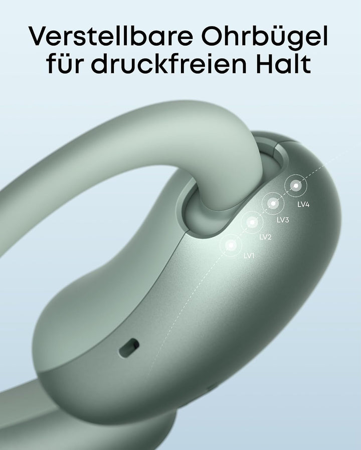 soundcore by Anker AeroFit 2, Open-Ear Kopfhörer, KI-Übersetzung, IP55 | druckfreier Sitz, doppelt s