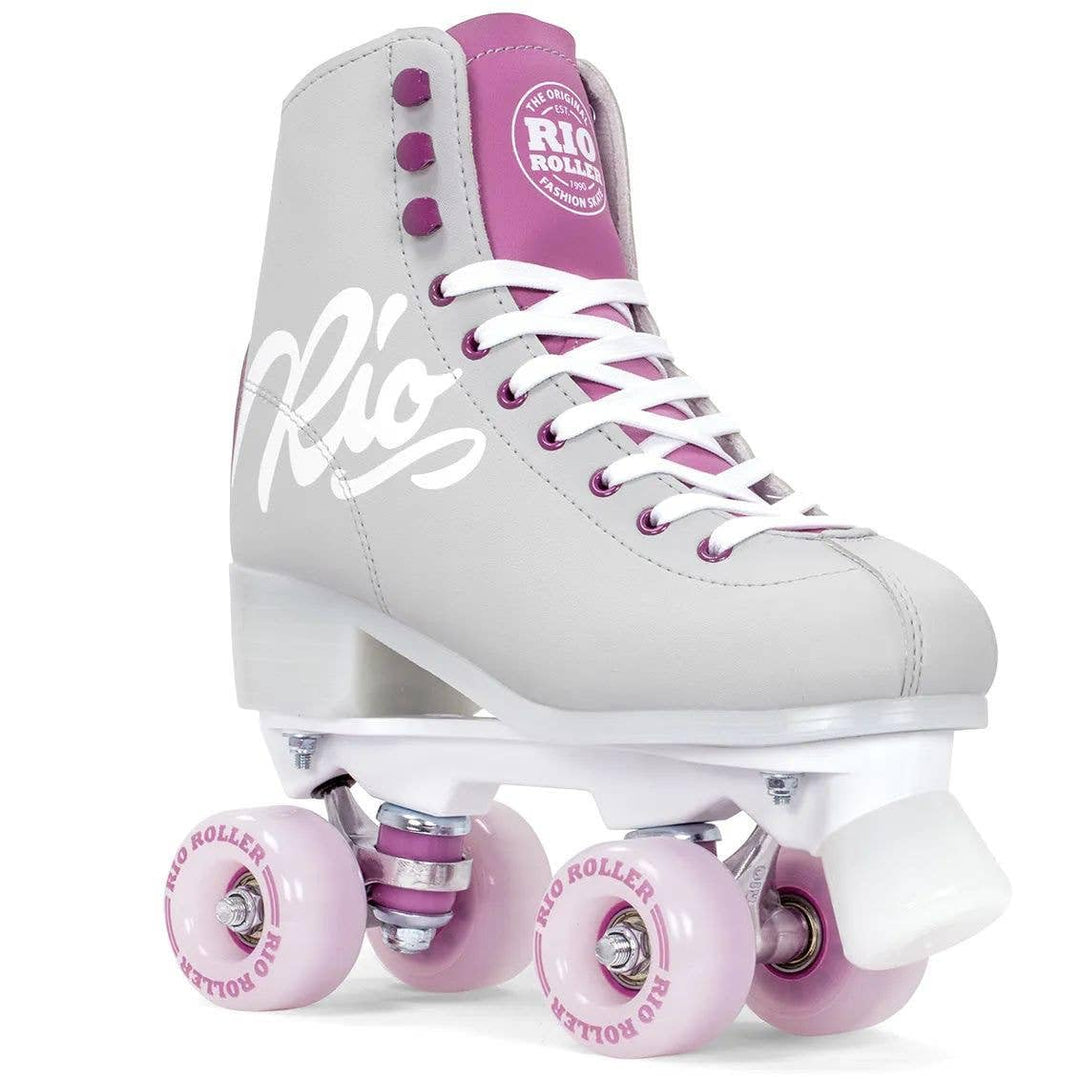 Rio Roller Script Retro Rollschuhe Disco Roller grau-lila 6UK, 6UK
