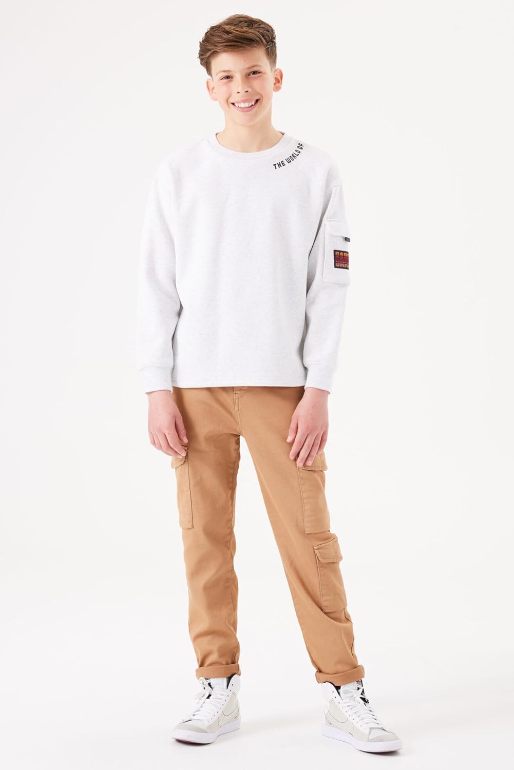 GARCIA Jungen Sweater Sweatshirt 134 White Melee (625), 134 White Melee (625)
