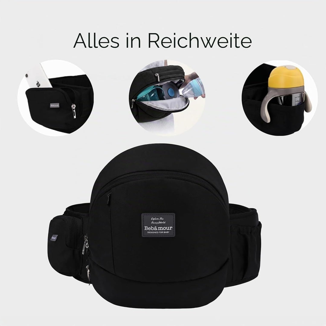 Bebamour Babytrage Hip Seat 0-36 Monate Lightweight 3 in 1 Babytrage Neugeborenes bis Kleinkind HipS